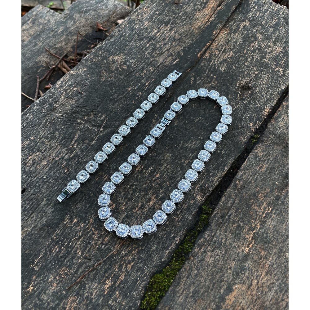 Tennis Silver Chain Set